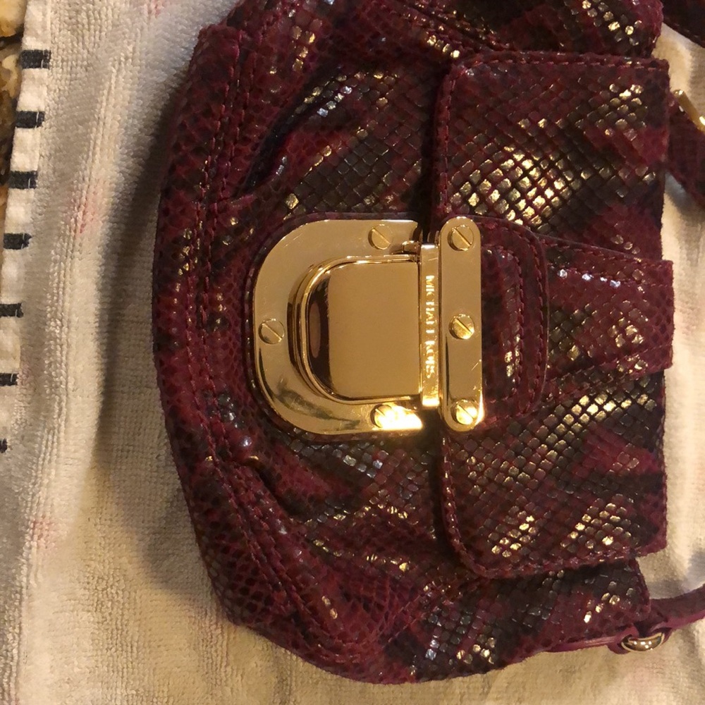Michael Kors Burgundy Python Print Crossbody - image 4